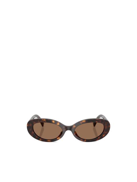 oval-frame tortoiseshell sunglasses