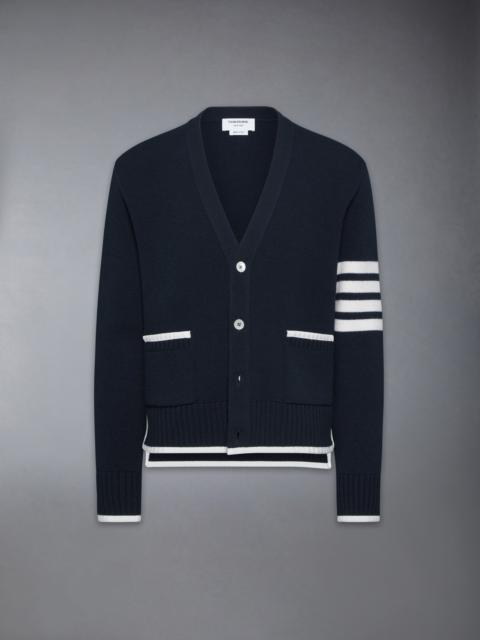 MILANO STITCH MERINO WOOL 4-BAR V NECK CARDIGAN