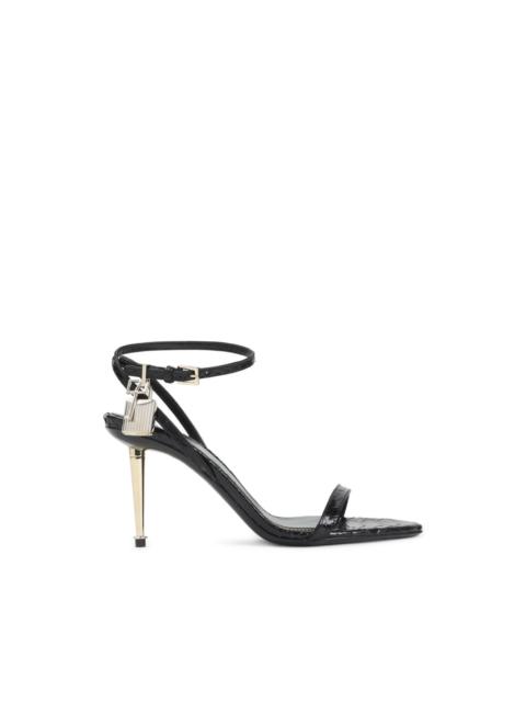 padlock-detail heeled sandals