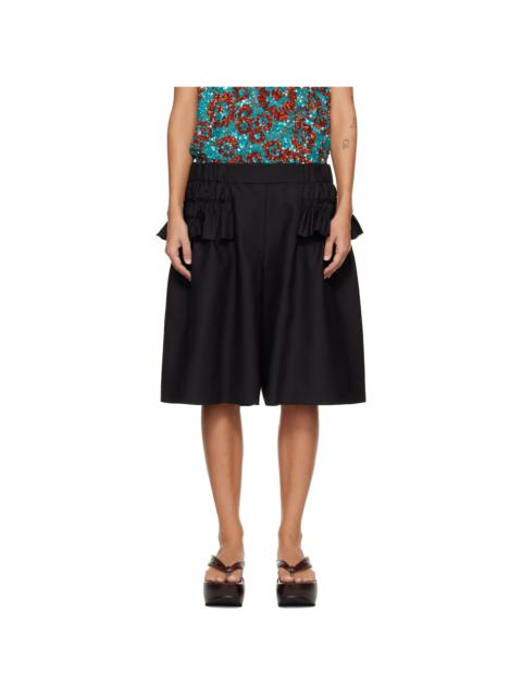 Black Ruffled Shorts