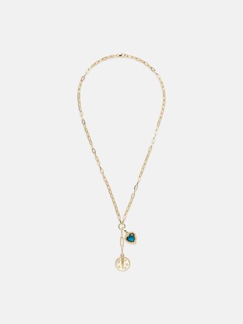 Resilience & True Love 18kt gold charm necklace with diamonds