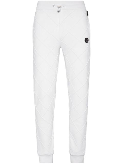 diamond-quilted track pants