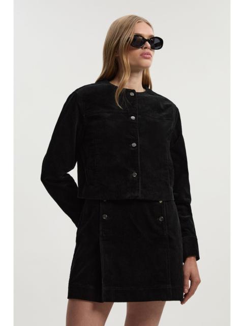 Cord Collarless Tailored Jacket