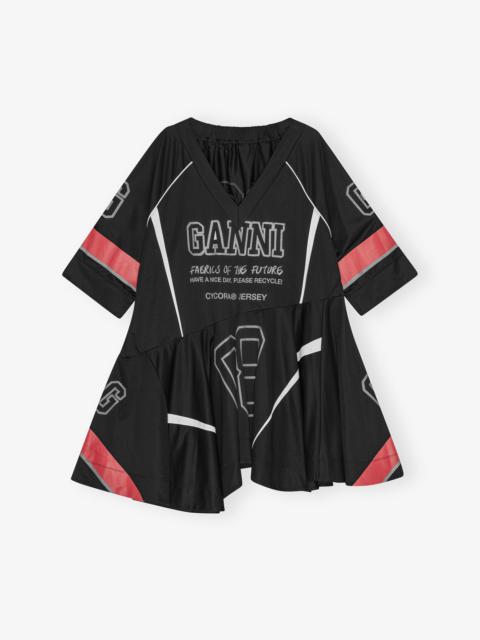 BLACK FUTURE MESH OVERSIZED MINI DRESS