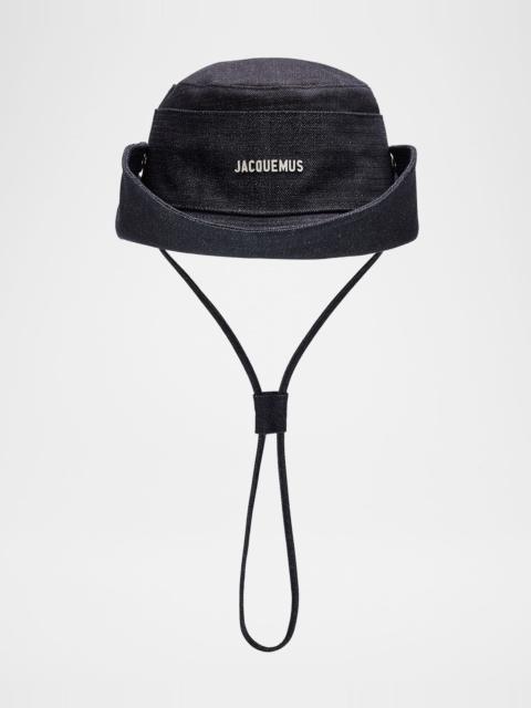 The de-Nimes Logo Cotton Denim Bucket Hat