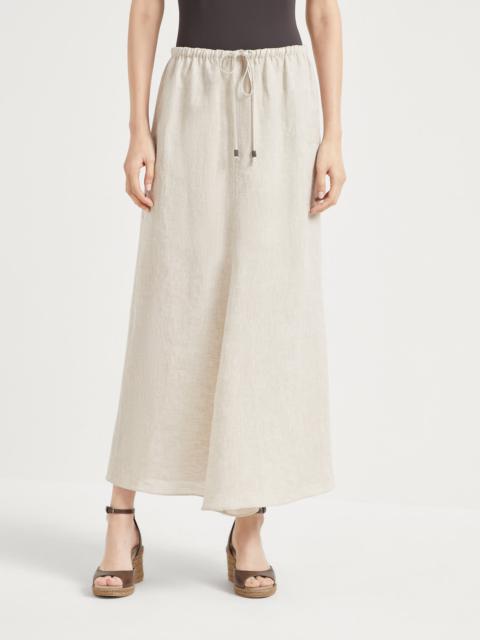 Lightweight linen fluid skirt with monili