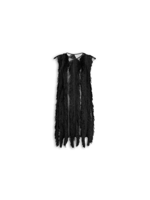 SILK KNIT FRINGED DRESS