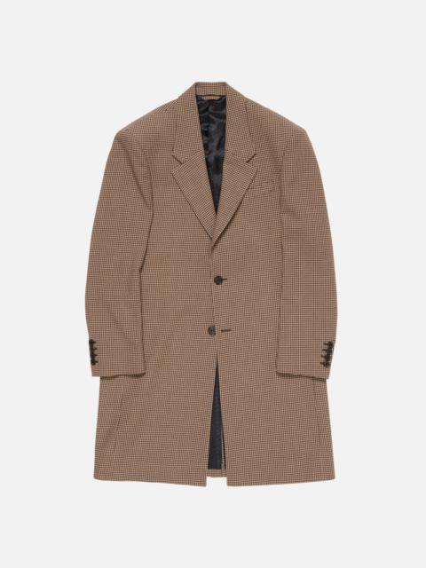 Single-Breasted Wool Coat - Multi brown