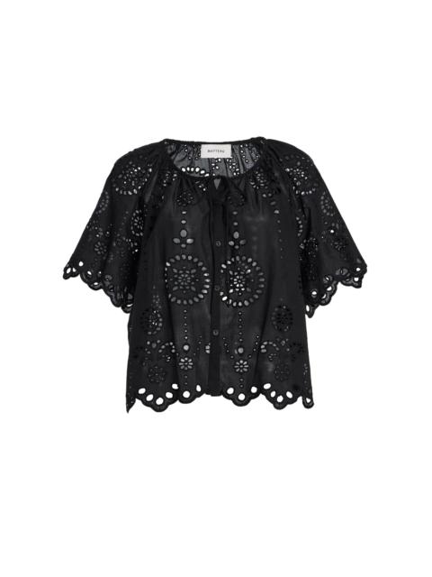 Cotton Broderie Anglaise Top black