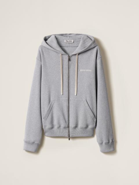 Cotton fleece zipper hoodie