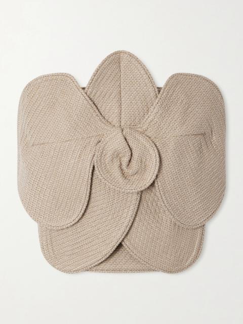 Florencia Appliquéd Strapless Cropped Woven Top