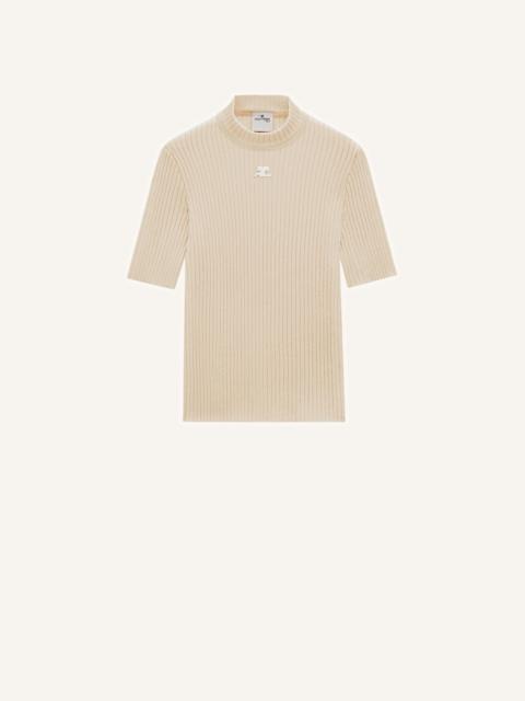 REEDITION SHORT SLEEVES RIB KNIT SWEATER