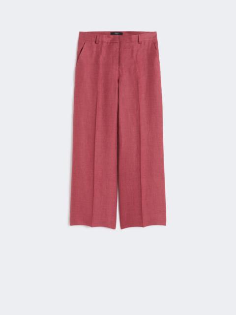 Linen canvas trousers - CHERRY