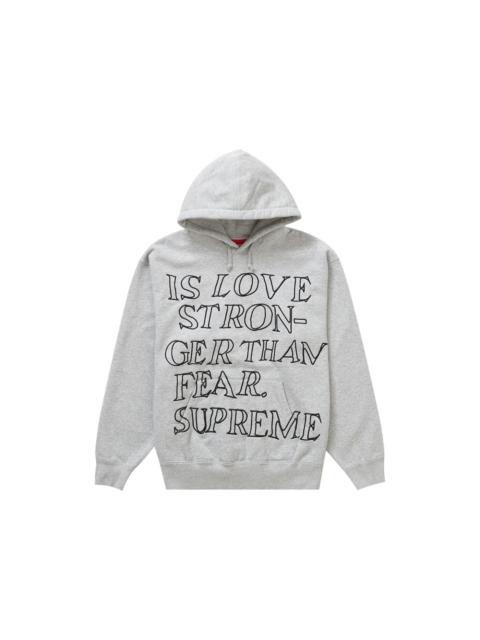 Supreme Stronger Than Fear Hooded Sweatshirt Heather Grey