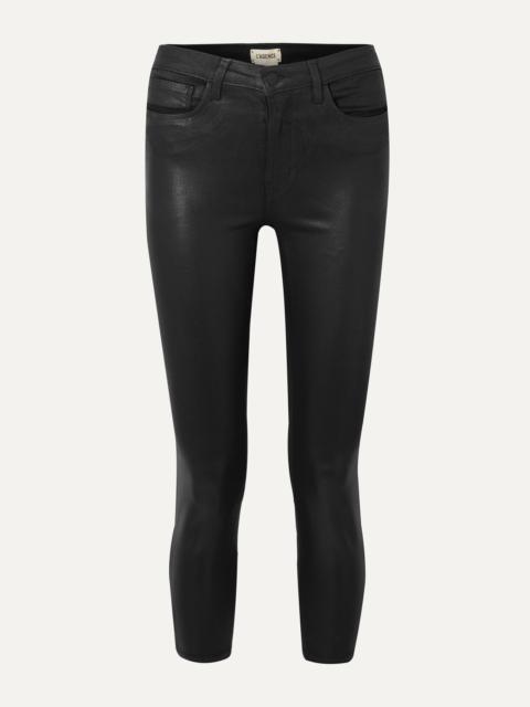 Margot Cropped Coated High-rise Skinny Jeans