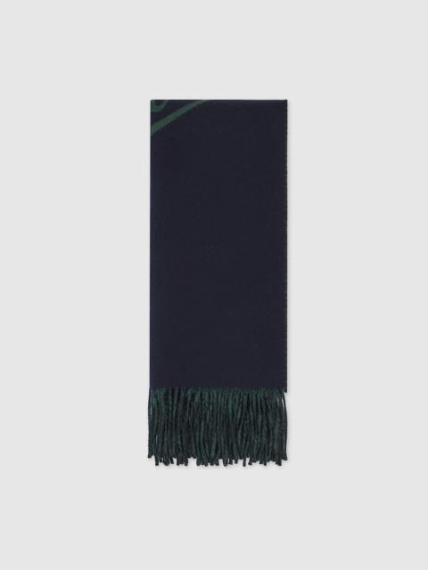 Wool cashmere scarf with Gucci script