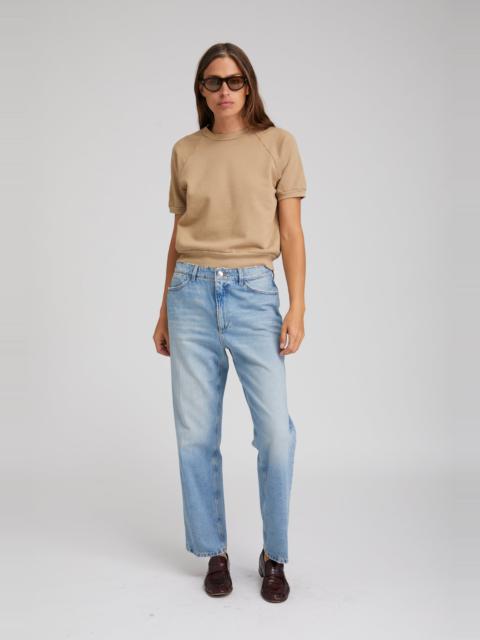 KHAKI COTTON RAGLAN SWEATSHIRT TEE