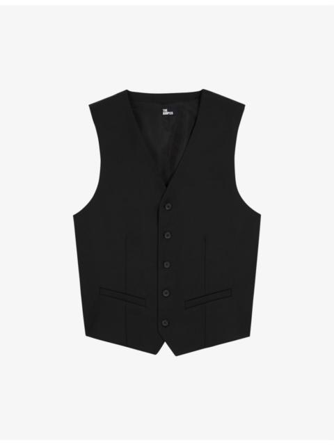 Darted-front slim-fit wool waistcoat