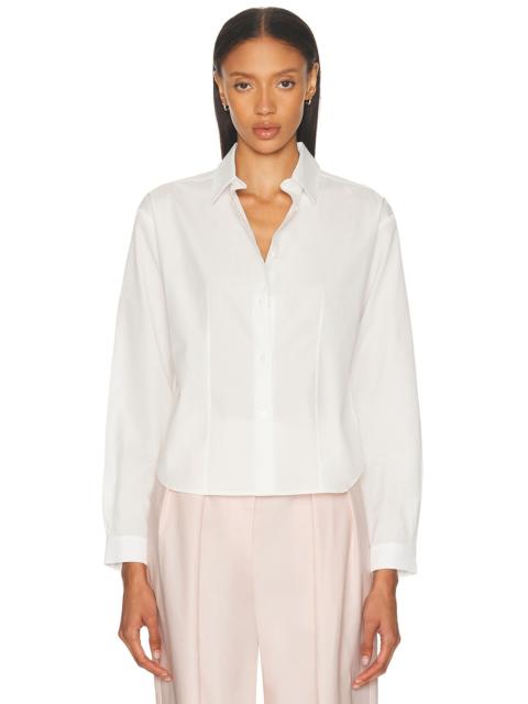 Cropped Long Sleeve Button Up Top