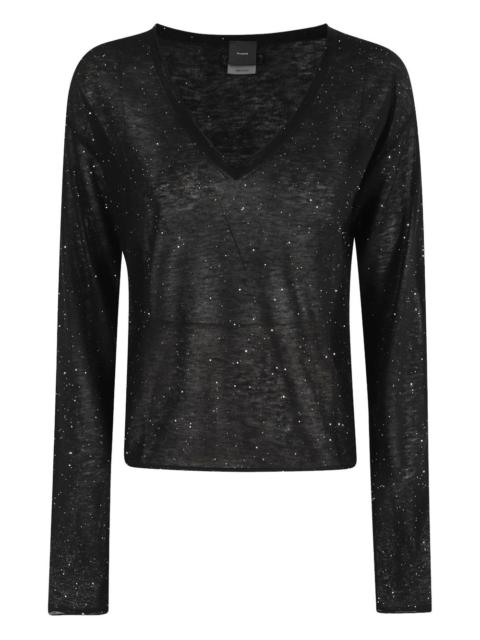 glitter V-neck sweater