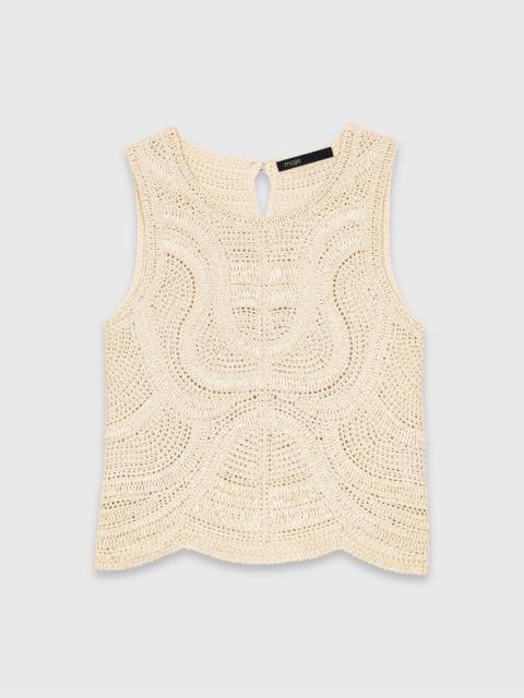 Sleeveless crochet-knit top