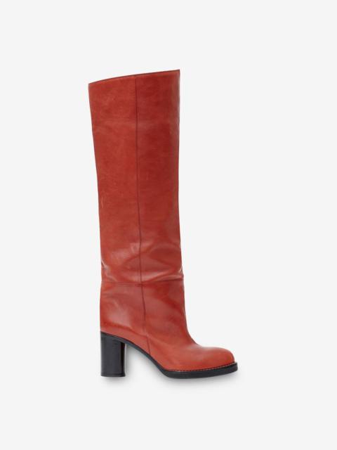 LELIA LEATHER KNEE BOOTS