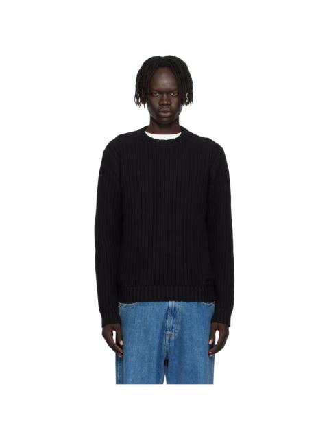 Black Embroidered-Logo Sweater
