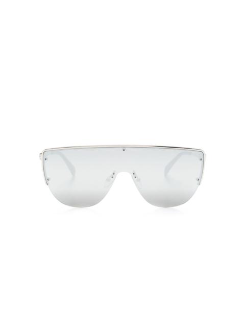 skull-stud shield-frame sunglasses