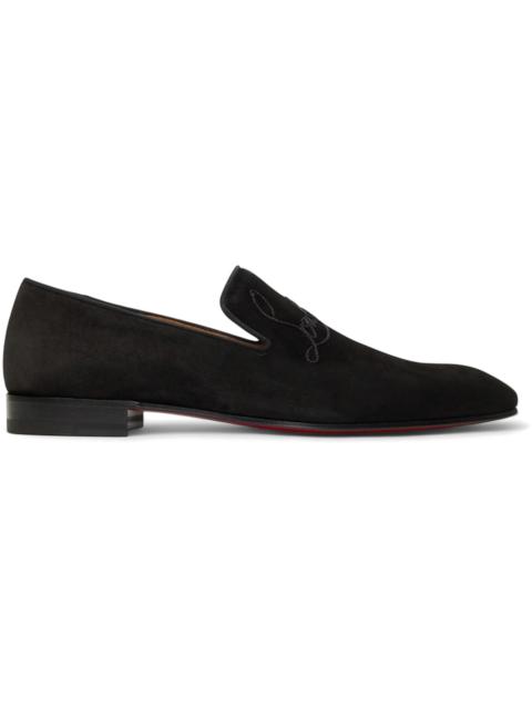 Christian Louboutin Navy Dandelion Flat Veau Velours Black