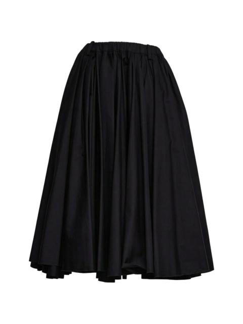 pleated midi skirt