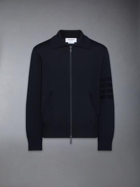 MERINO WOOL DOUBLE FACE 4-BAR ZIP UP CARDIGAN