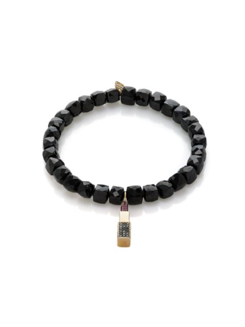 Lipstick 14K Yellow Gold Spinel Bracelet black