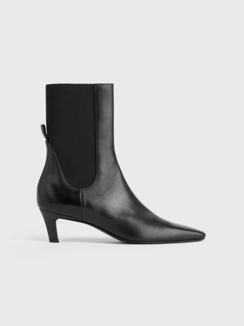 Leather mid-heel boots black