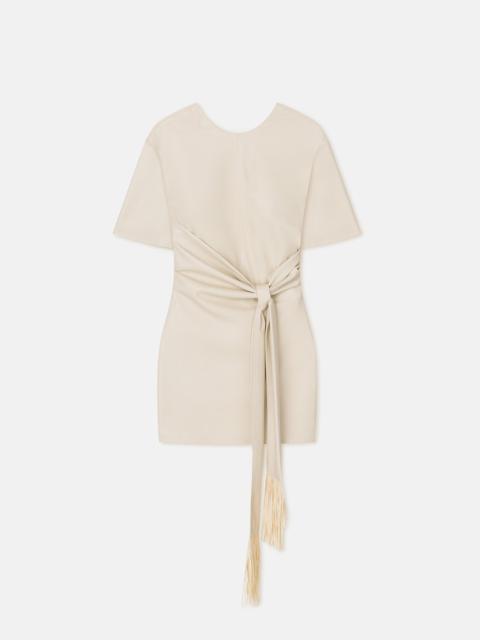 Fringed Okobor™ Alt-Leather Mini Dress