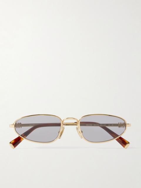 Oval-frame gold-tone sunglasses Gold