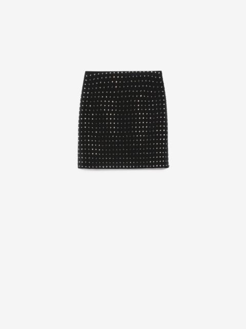 IACOPO Rhinestone scuba jersey skirt