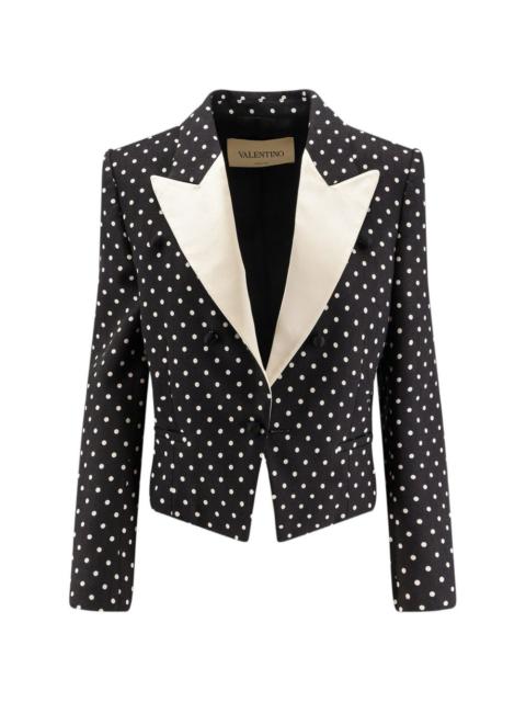 polka-dot tailored blazer
