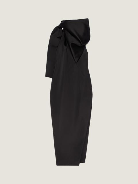 EVENING DRESS IN SATIN WITH BOW DETAIL