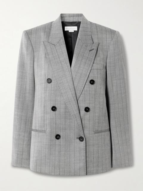 Double-breasted Pinstriped Wool-blend Twill Blazer