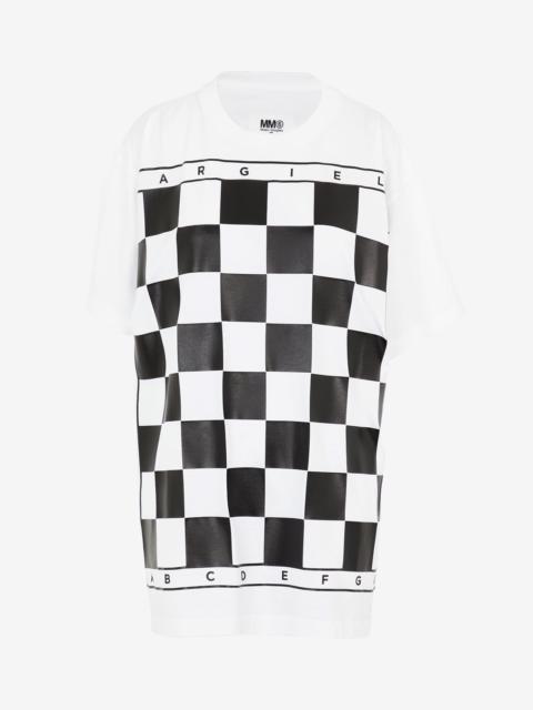 Chess board print oversized T-shirt