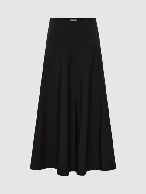 Cotton Circle Hem Skirt - Black