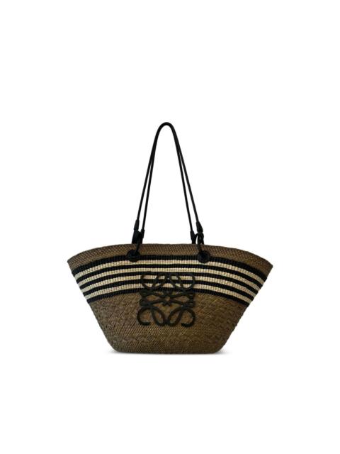 striped anagram basket bag