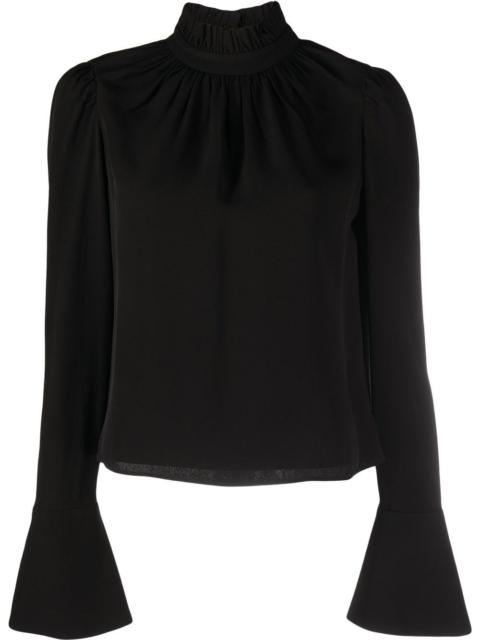 ruched long-sleeve top