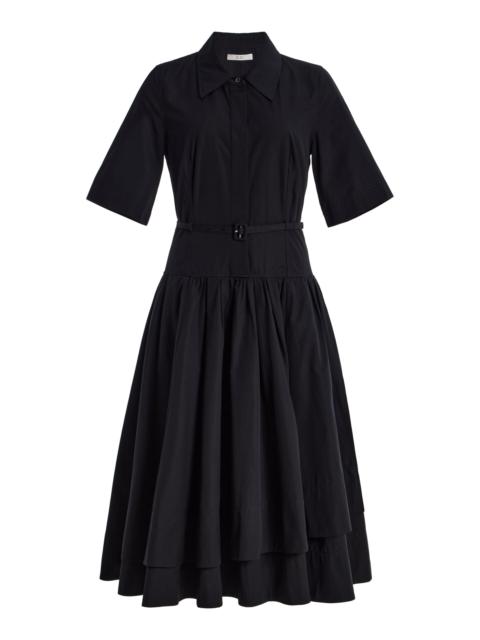 Belted Cotton Dress black