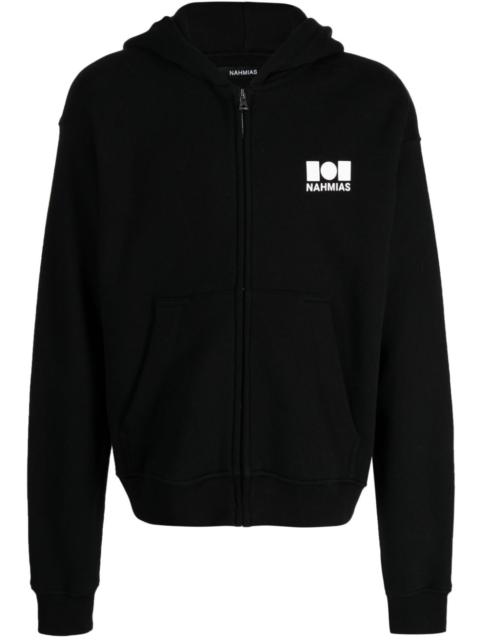 logo-print cotton hoodie
