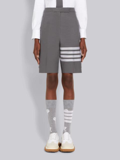 Medium Grey Cotton Twill Engineered 4-Bar Backstrap Bermuda Short