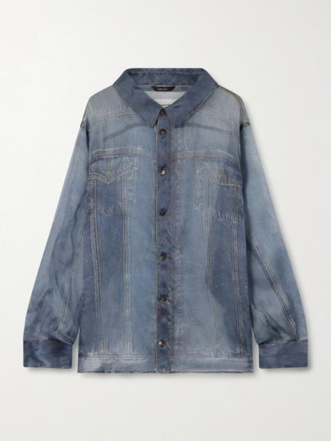 Maya Printed Silk-organza Shirt