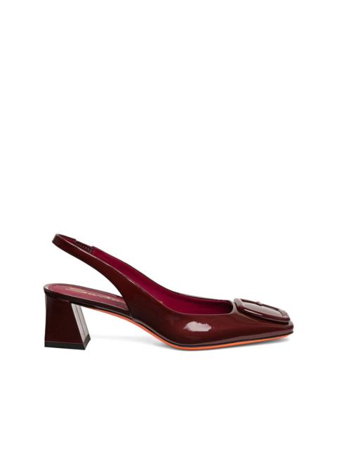 50mm buckle patent leather pumps