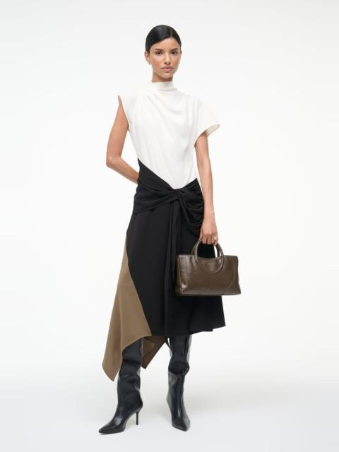 STAUD DAVINA DRESS BLACK MULTI