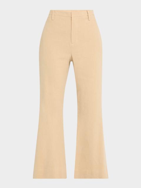 Mid-Rise Cropped Flare Trousers